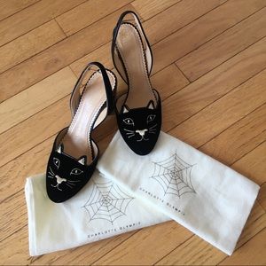 Charlotte Olympia Kitty Slingback Pumps
